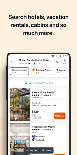 KAYAK: Flights, Hotels & Cars - عکس برنامه موبایلی اندروید
