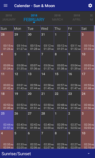Calendar - Sun & Moon - عکس برنامه موبایلی اندروید