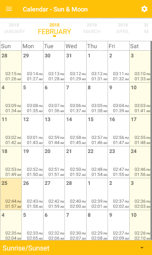 Calendar - Sun & Moon - عکس برنامه موبایلی اندروید
