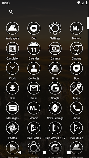 Monoic White Minimal Icon Pack - عکس برنامه موبایلی اندروید