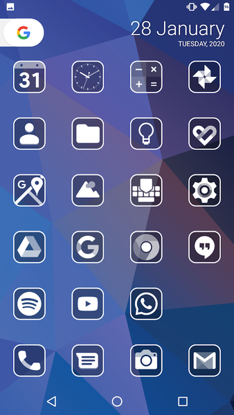 Monoic SQ White Icon Pack - عکس برنامه موبایلی اندروید