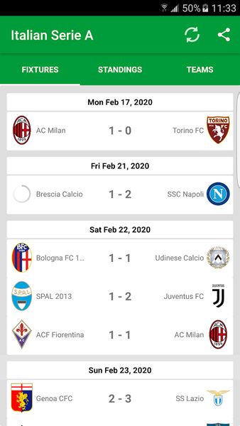 Italian Serie A 2021-22 - Image screenshot of android app