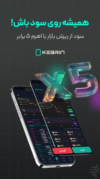 کبرین، صرافی خریدآسان ۱۲۰۰ رمزدارایی - عکس برنامه موبایلی اندروید