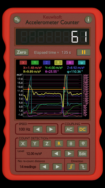 Accelerometer Counter - Image screenshot of android app