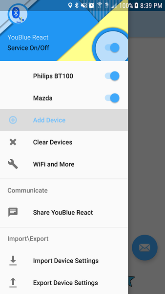 YouBlue React - Auto Bluetooth - Image screenshot of android app