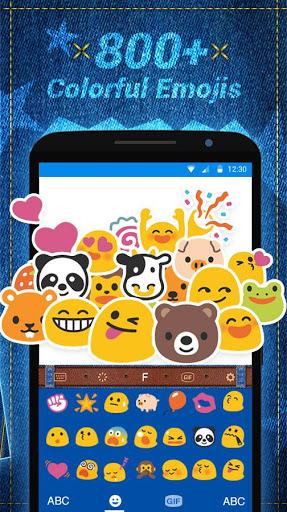 Blue Jeans Keyboard Theme - Emoji & Gif - Image screenshot of android app