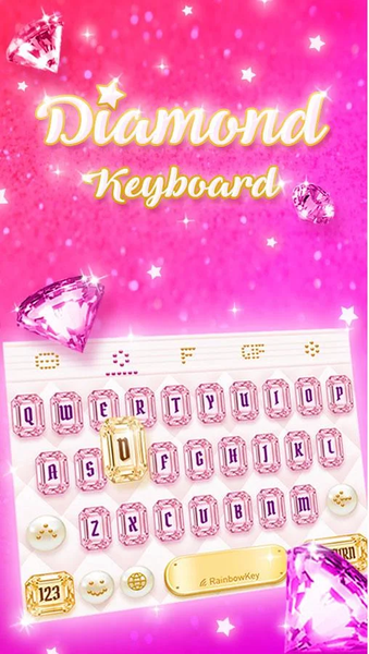 Pink Diamond Keyboard Theme - Emoji&Gif - عکس برنامه موبایلی اندروید