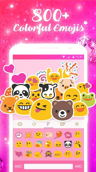 Pink Diamond Keyboard Theme - Emoji&Gif - Image screenshot of android app