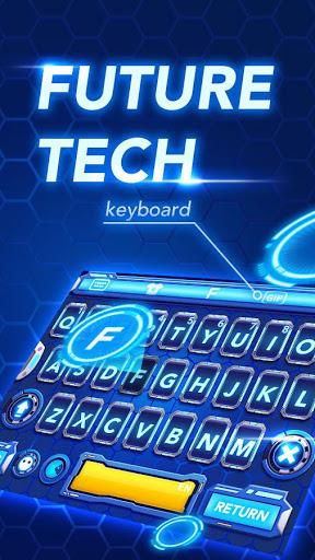 Neon Blue Keyboard - Tech - Image screenshot of android app