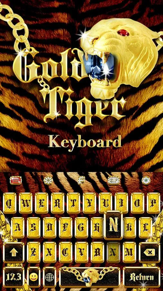Gold Tiger Keyboard Theme - عکس برنامه موبایلی اندروید