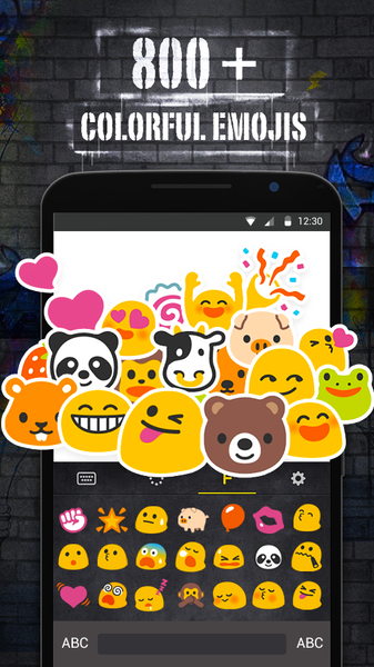 Yellow Graffiti Wall Keyboard - Image screenshot of android app