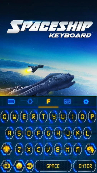 Neon Spaceship Keyboard Theme - عکس برنامه موبایلی اندروید