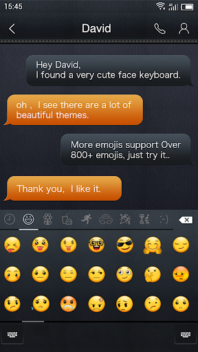 Emoji Keyboard-Leather - Image screenshot of android app