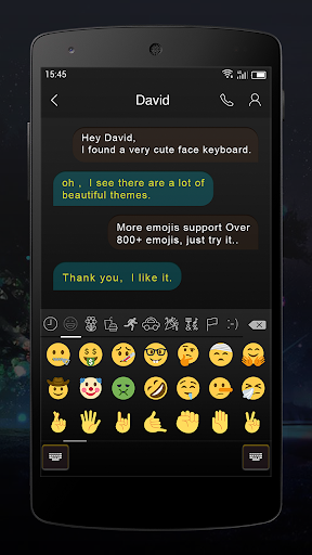 Emoji Keyboard - Black Round - عکس برنامه موبایلی اندروید