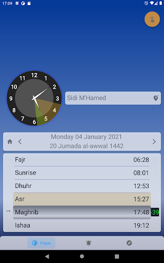 Qibla direction & prayer times - Image screenshot of android app