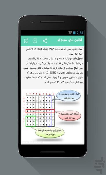آموزش سودوکو - عکس برنامه موبایلی اندروید