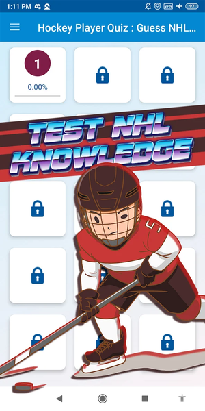 hockey player quiz - Gameplay image of android game