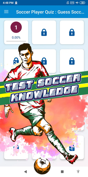 soccer player quiz - Image screenshot of android app