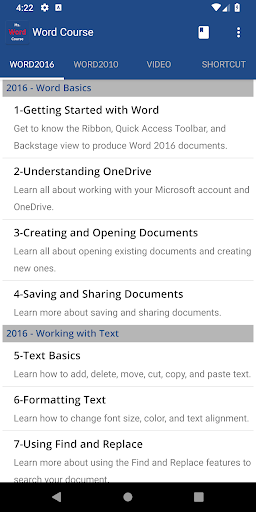 Ms Word Course - Image screenshot of android app