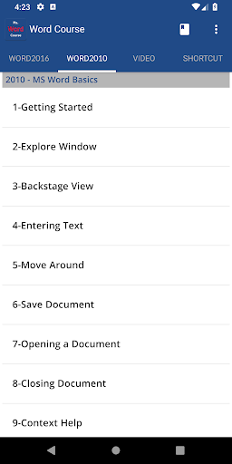 Ms Word Course - Image screenshot of android app