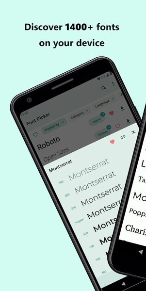 Font Picker - font downloader - عکس برنامه موبایلی اندروید