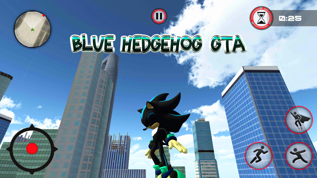 Dark Blue Hedgehog Rope Hero - Image screenshot of android app