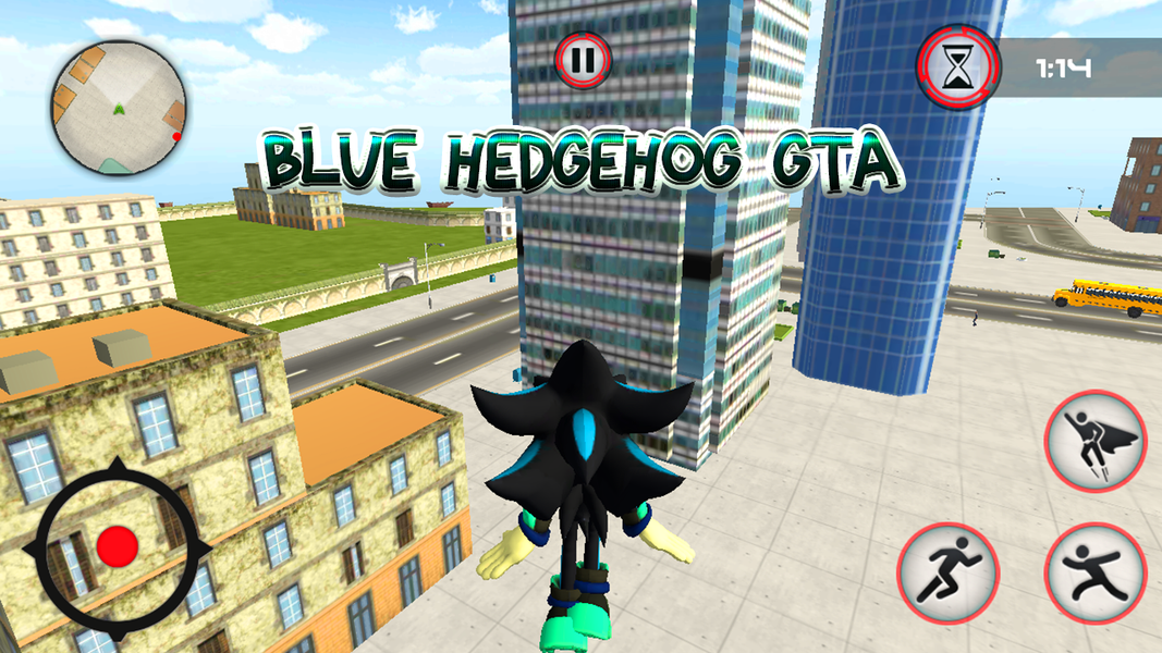 Dark Blue Hedgehog Rope Hero - Image screenshot of android app