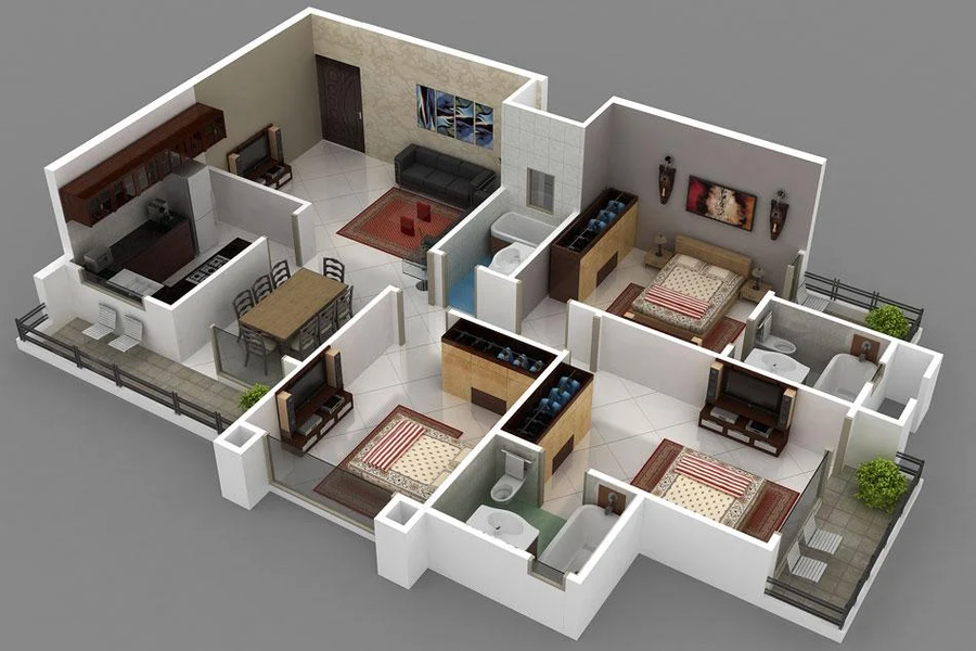 3d Home layout designs - Image screenshot of android app