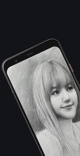 Drawing Black Pink Sketch - Image screenshot of android app