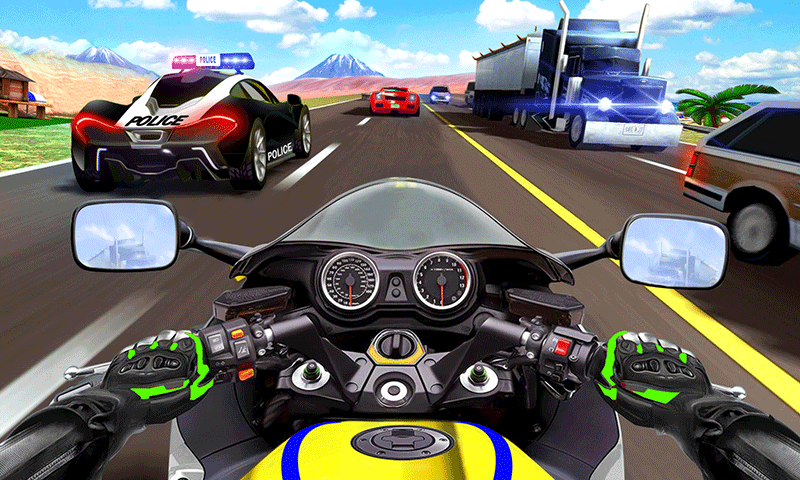 Moto Bike Highway Traffic Race - Gameplay image of android game