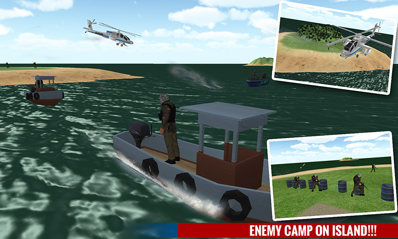 Police Boat Shooting Games 3D - Gameplay image of android game
