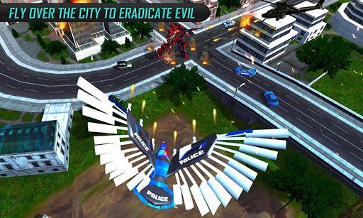 US Police Transform Robot Car Cop Eagle game - Gameplay image of android game