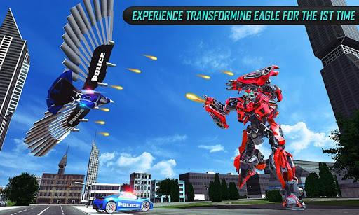 US Police Transform Robot Car Cop Eagle game - Gameplay image of android game