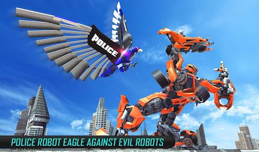 US Police Transform Robot Car Cop Eagle game - Gameplay image of android game
