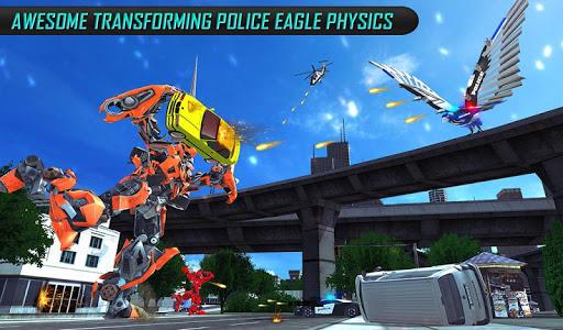 US Police Transform Robot Car Cop Eagle game - Gameplay image of android game