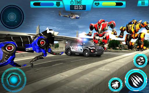 Wolf Robot Police Copter Games - Gameplay image of android game