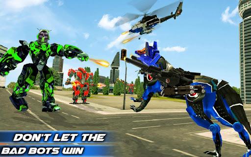 Wolf Robot Police Copter Games - Gameplay image of android game