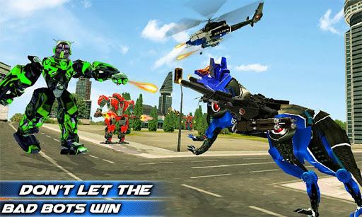 Wolf Robot Police Copter Games - Gameplay image of android game
