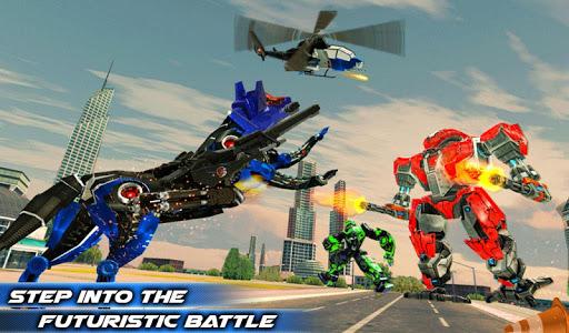 Wolf Robot Police Copter Games - Gameplay image of android game