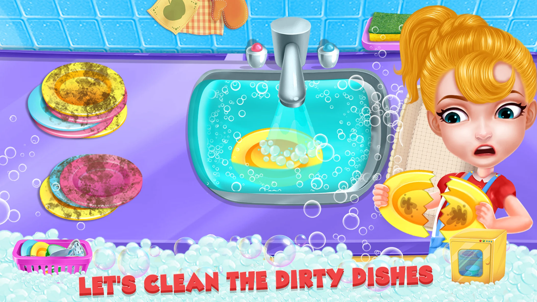 Girl home cleaning fun - عکس بازی موبایلی اندروید