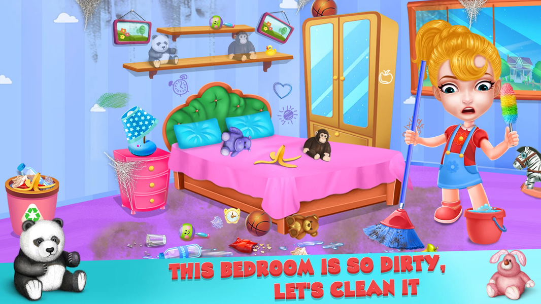Girl home cleaning fun - عکس بازی موبایلی اندروید