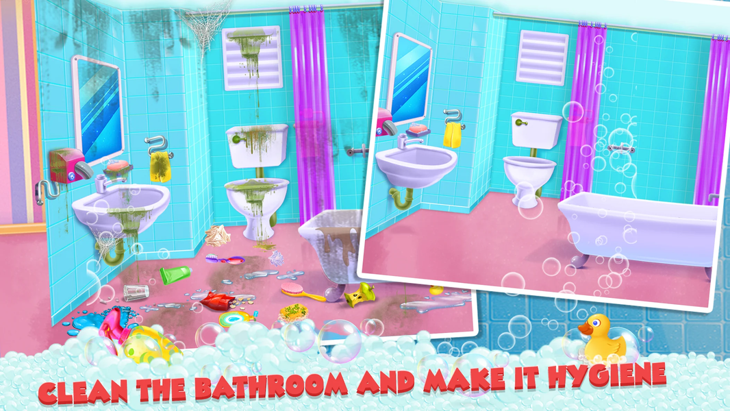 Girl home cleaning fun - عکس بازی موبایلی اندروید