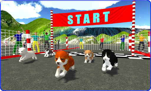 Cute Puppy Dog Racing Sim 2017 - Gameplay image of android game