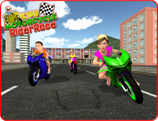 Kids MotorBike Rider Race 3D - Gameplay image of android game