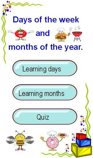 Learn days of week and months - عکس بازی موبایلی اندروید