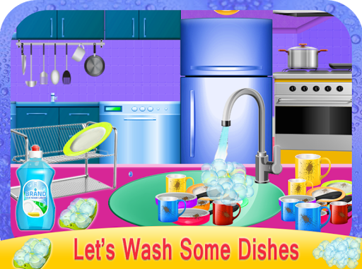 Girls House Dish Washing Kitch - عکس بازی موبایلی اندروید