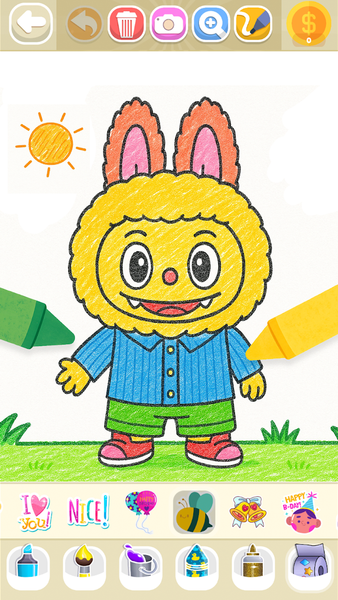 Labubu Coloring Pages Glitter - Image screenshot of android app