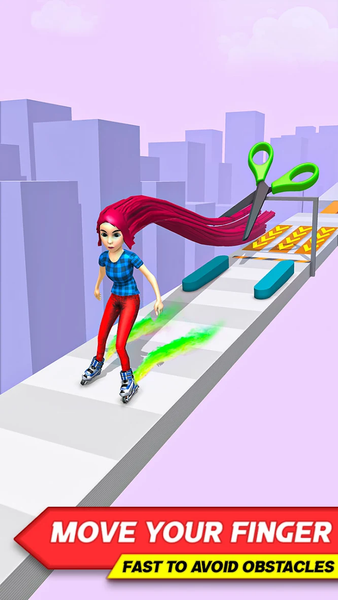 Sky Skate Long Hair Race 3D - Image screenshot of android app