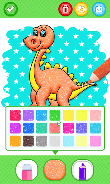 Dinosaur Glitter Coloring Page - عکس بازی موبایلی اندروید