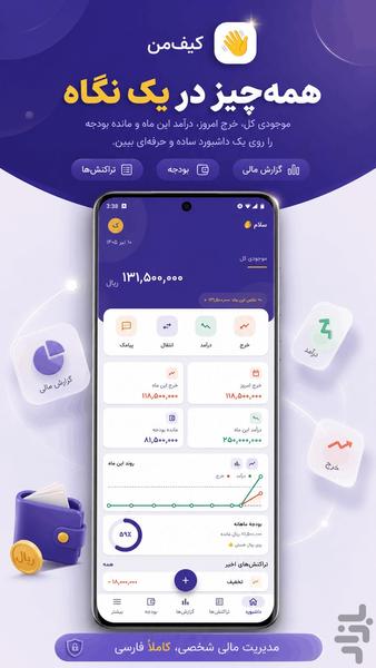 کیفمن — دستیار مالی شخصی - عکس برنامه موبایلی اندروید